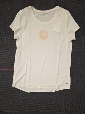 Tavi Active Pure Barre Women's Cream Cap Sleeve Tee